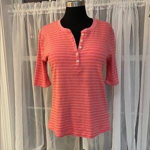 Striped Pink Henley Top